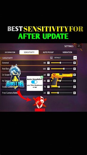 Free Fire Headshot Setting ⚙️ ✅ [ M1887 + Desert Eagle ] Best Sensitivity🔥