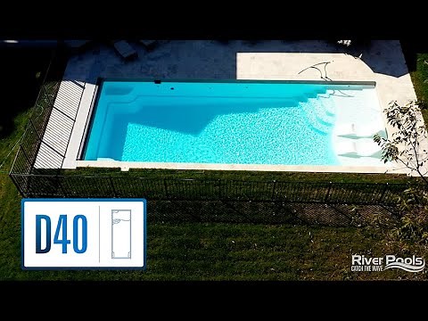Finished Fiberglass Pool Project - River Pools D40 Model Highlights