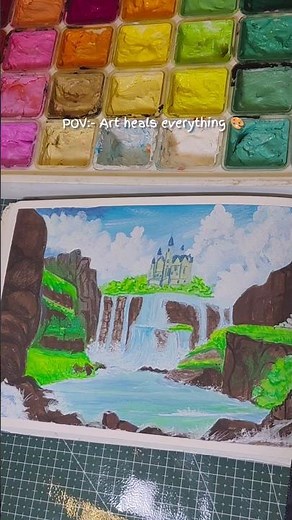 easy gouache tutorial for beginners 😍💚 #viralvideo #art #tutorial #shortvideo #creativetutorial