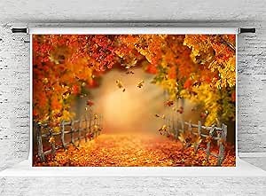 Kate Fall Backdrop Thanksgiving Backdrop Texture Photo Props Maple forest Leaves Professional Backdrops for Photographers, 10x6.5ft