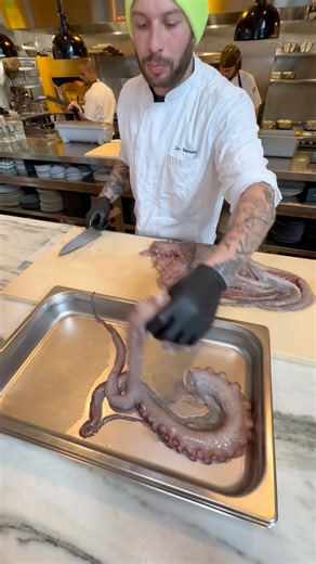 Octopus Tentacle Slicing 🐙 #octopus | Foody Fetish