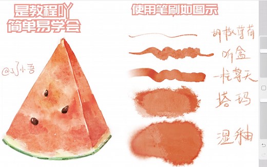 【procreate教程】3步画水彩10分钟学会附使用笔刷来试试呗