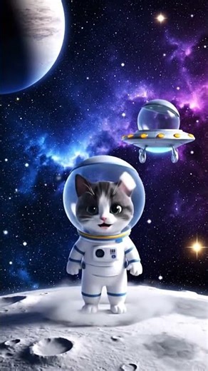 Astronaut Cat Dancing in Space 🚀🐱✨ | Viral Cat Shorts #spacecat #dancingcat #funnycats #catshorts