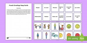 Greetings Snap Card Game French