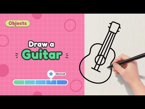 How to Draw a Guitar 🎸 | Easy Cute Drawing for Kids