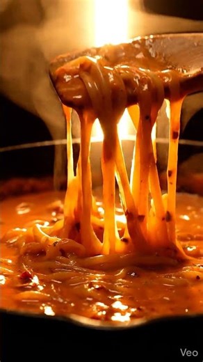 ASMR Spicy Creamy Pasta 🍝 Cheesy Noodle Pull #shorts #asmr