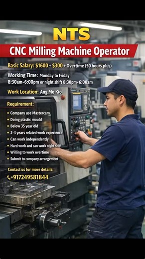 Work Global co Placement on Instagram: "NTS CNC Milling Machine Operator"