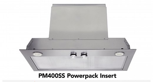 PM400SS Broan-NuTone 21-Inch Custom Range Hood Power Pack Insert w/ Easy Install System, 450 Max Blower CFM, Stainless Steel