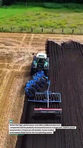 Powerful Multi-Furrow Reversible Plow in Action 🚜🌱 #Plowing #AgriTech #Farming