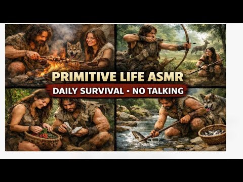 Primitive Couple Daily Life with Dog | Survival ASMR