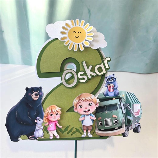 Trash Truck Birthday Cake Topper Personalized Garbage Truck Cake Topper Trash Truck Birthday Inspired Trash Truck Party Decor - Etsy
