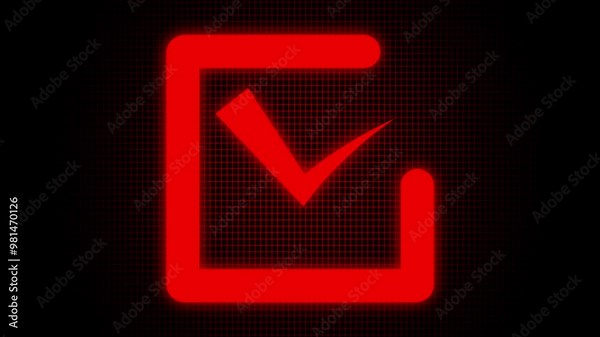 Animated flat voting icon with simple motion at alpha png transparent background. Check mark verified selection, approve and confirm sign in circle ,check mark sign icon