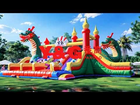 Epic Dragon Quest! 🐉 Exploring Inside Inflatable Park | Lucky Jump Giant Dragon Bounce House
