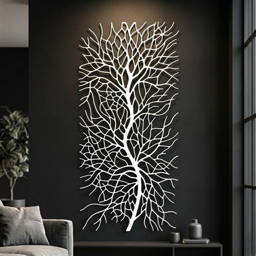 Tree of Life Metal Wall Art, Abstract Tree Branch Decor, Modern Nature Wall Hanging, Minimalist Home Decor - Etsy