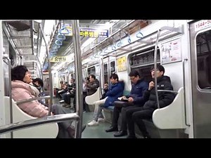 Ride on the subway in Busan, South Korea