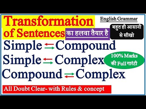 Transformation | Transformation of Sentences | Simple, Compound and Complex Sentences | with Rules