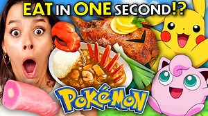 36K views · 469 reactions | Eat In One Second Challenge - Pokemon | People Vs Food By React | Facebook