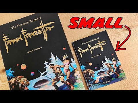 NEW🔥Fantastic Worlds of Frank Frazetta MINI VERSION! (40th edition) book comparison with the XXL