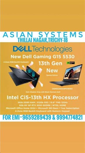 DELL GAMING G15 5530 LAPTOP - ASIAN SYSTEMS 9659289439 & 9994774821