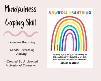Rainbow Breathing Worksheet | Mindfulness & Calm Down Activity for Anxiety