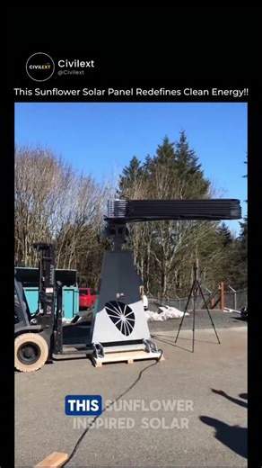 civilext on Instagram: "A solar panel that moves like a sunflower and captures sunlight all day, boosting power output without extra space. This sunflower-inspired solar panel tracks the sun from sunrise to sunset, generating up to 40% more energy than conventional panels. Its smart self-cleaning design keeps efficiency high with minimal maintenance, making it a powerful step toward smarter and cleaner renewable energy solutions. 👉 Follow @civilext_ For More Engineering Innovations #renewableen