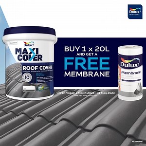 Buy our Dulux MaxiCover® Roof Cover 20L paint at a store near you and get yourself a FREE membrane. Find a store: https://www.dulux.co.za/en/find-a-store *This offer is valid only until 31 May 2023. #DuluxSA | Dulux