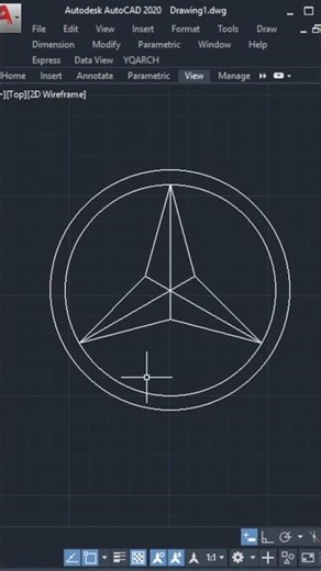 AutoCAD Practice Drawing 🔥 | Benz Logo Step by Step 🚗 | Easy CAD #autocad #design #tutorial