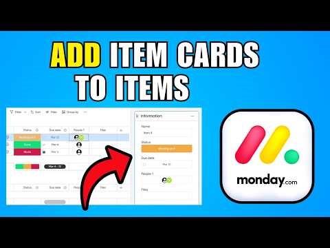 Monday.com: How To Add Item Cards To Items (2026) (Best Method)