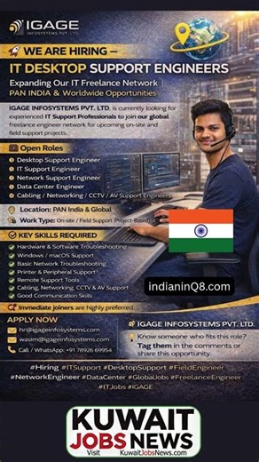 🚀 WE ARE HIRING – IT SUPPORT ENGINEERS IT Freelance Network | PAN INDIA & Worldwide Opportunities