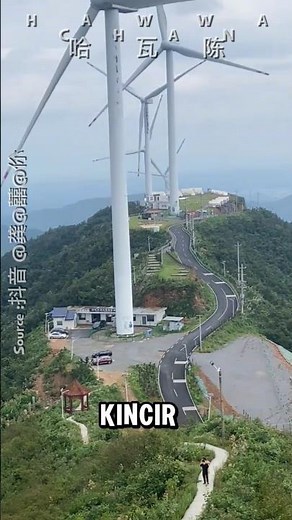 giant windmills in the mountains
