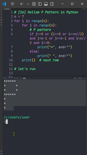 ‎محمد خليل الرحمن‎ on Instagram: "Python Hollow P Pattern Program | Print Letter P Outline | Codex People"