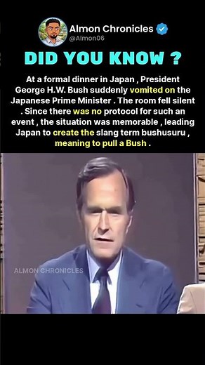At a formal dinner in Japan, President George H.W. Bush suddenly vomited on the ...