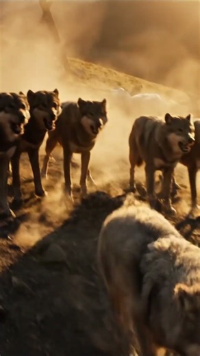 Wolves fight over a sheep