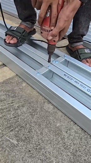 the process of installing light steel poles #shortvideo