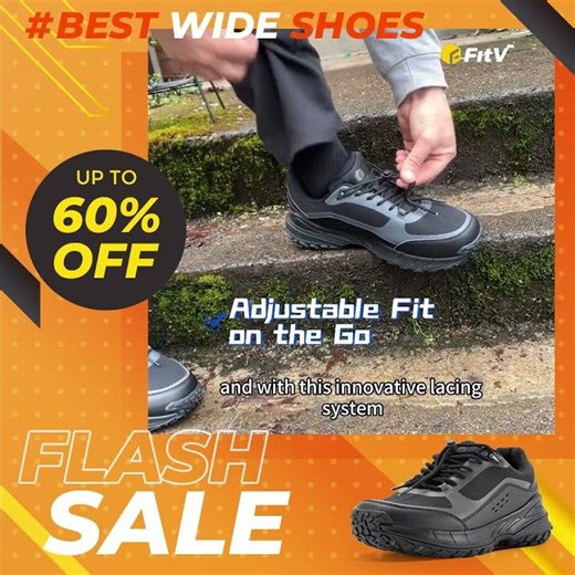 Best Wide Hiking Shoes for Men | FitVille LugMax V1 | Slip-On Trail Shoes with Arch Support