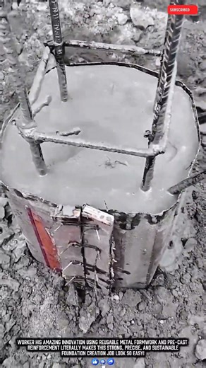 Worker Construction Innovation Makes Concrete Foundation Job Easy Work with Reusable Metal Formwork