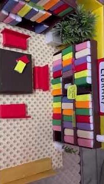 How To Make a Library Project|Library | DIY Cardboard | Miniature Library #short #ytshorts
