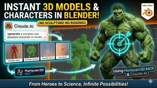 Blender MCP and Claude: Build 3D AI Models and Characters in Blender MCP with Claude and Hunyuan 3D | Laxmi Kant Tiwari