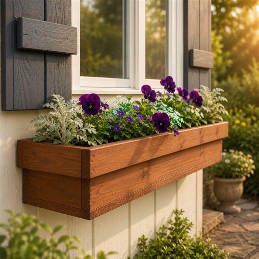 Wooden Window Planter Box Plans | DIY Flower Box Blueprint (PDF Download)