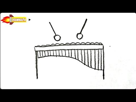 Cómo dibujar una MARIMBA facilmente