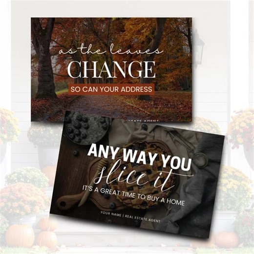 Fall Real Estate Postcards, November Real Estate Agent Farming, Autumn Postcard Fall Marketing for Real Estate, Fall Seasonal Mailer Realtor - Etsy