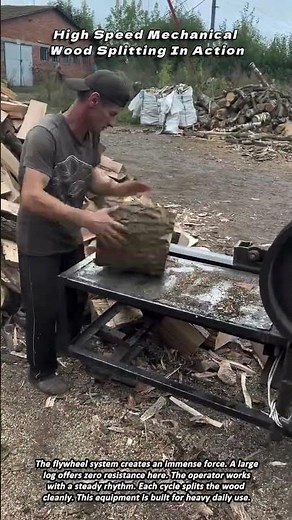 High Speed Mechanical Wood Splitting In Action