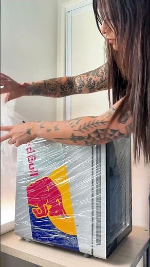 new red bull fridge just arrived 🎀 #unboxing #aesthetic #shorts