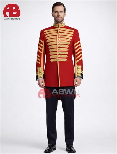 Red Hussar Military Jacket – Napoleonic Officer Tunic, Gold Braid Parade Uniform - Etsy