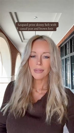 LEOPARD print belt with @prettygarden knit top