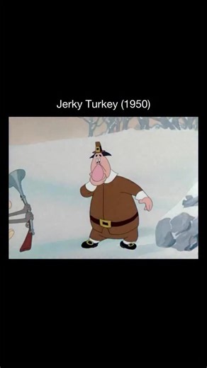 Memory Cartoons on Instagram: "This scene comes from Jerky Turkey, a classic Looney Tunes cartoon where a stubborn, paranoid turkey does everything possible to avoid becoming Thanksgiving dinner. The humor is driven by frantic energy, exaggerated fear, and constant reversals as survival instincts spiral into pure cartoon chaos 🦃😵‍💫 Fun fact: Jerky Turkey is a great example of Warner Bros.’ “prey vs. inevitability” comedy. The turkey’s over-the-top panic contrasts perfectly with the calm confi