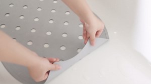 Rubber Bathtub Mat Shower Mat Non-Slip, 31x14 Inch, Bath Tub Floor Mat with Suction Cups and Drainage Holes, Light Blue