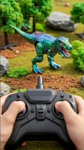 Mini RC Dinosaur Robot Stomps Through Toy Jungle! 🦖🤖 POV Remote Control Fun #Shorts