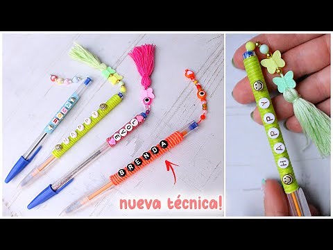 How to decorate PENCILS/FEATHERS with THREAD quickly and easily ✍️Decorate your pens!😃