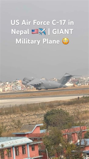 US Air Force C-17 Globemaster III Spotted in Nepal 🇺🇸✈️ | Massive Military Cargo Plane